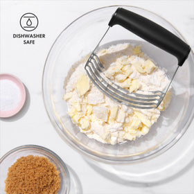 OXO Good Grips dough blender dishwasher-safe design label for easy cleanup