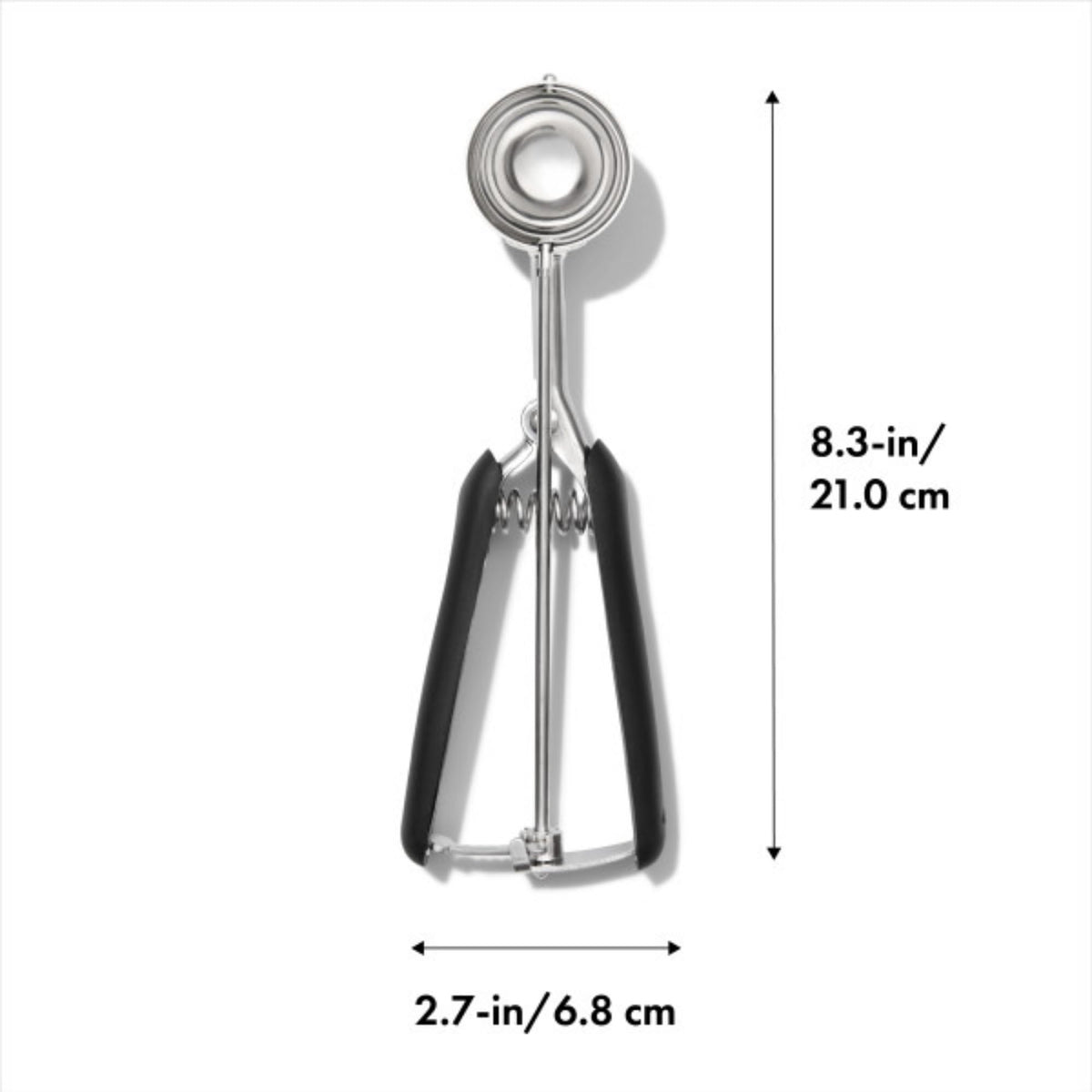 OXO Good Grips stainless steel scoop cuts through dense dough smoothly