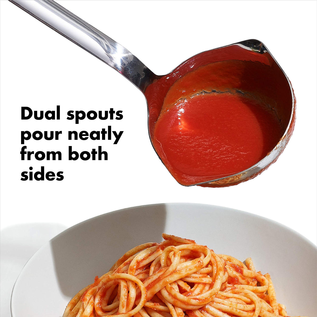 OXO Good Grips ladle in polished stainless steel ideal for soups and gravies