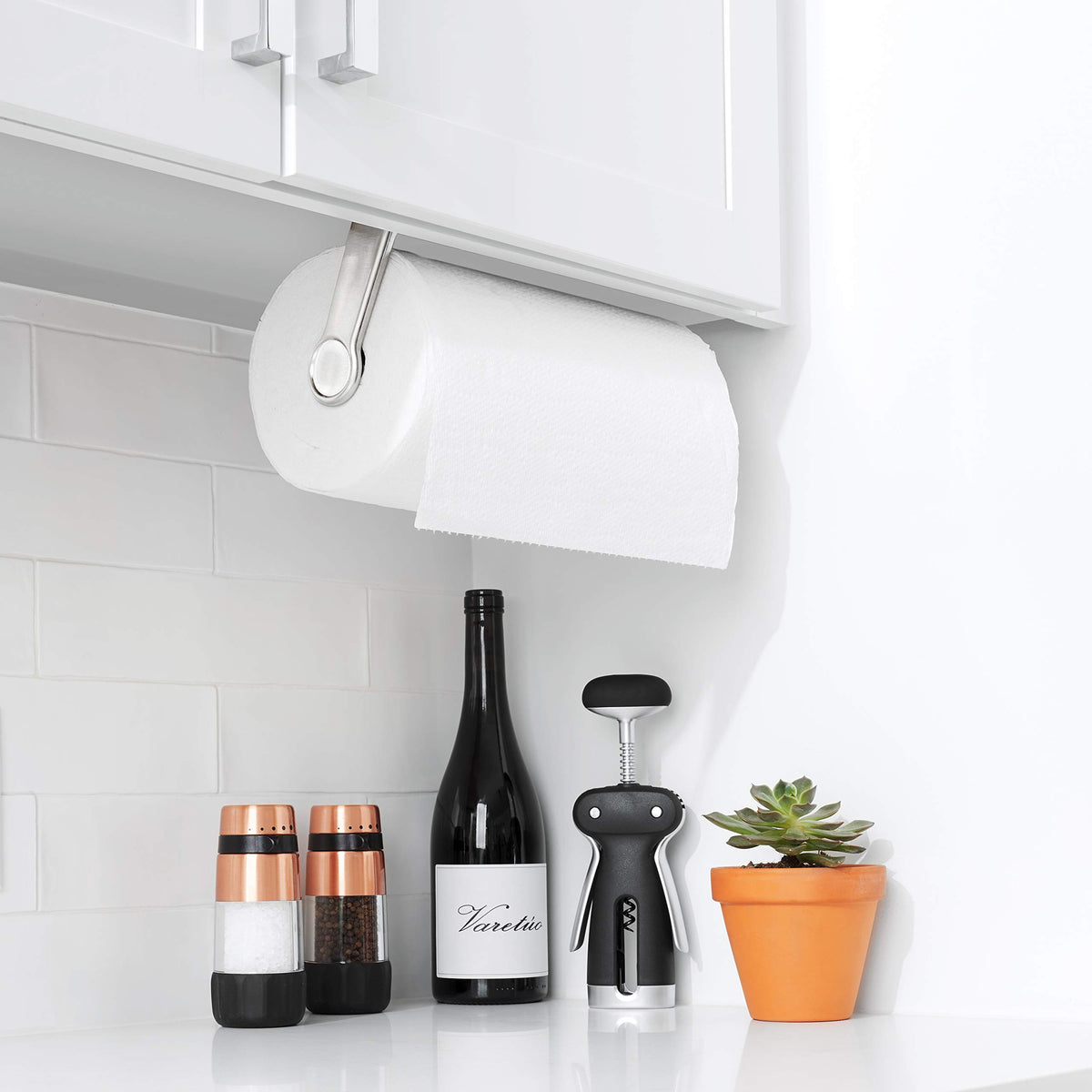 OXO Steady Mounted large-capacity holds any roll.