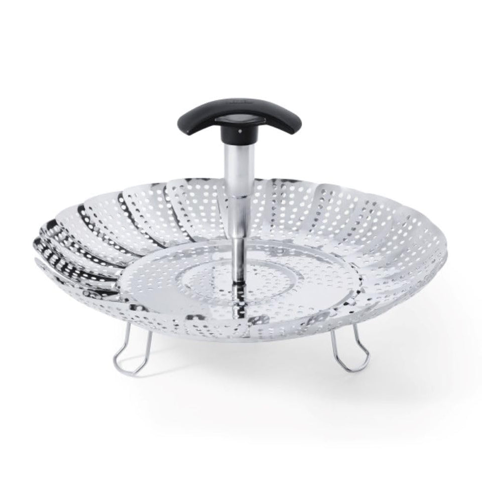 OXO Good Grips steamer with extended handle ready for safe filling and transport