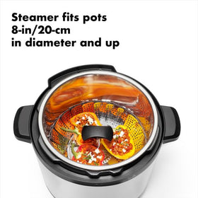 OXO Good Grips steamer fits an 8-inch pot for versatile cooking
