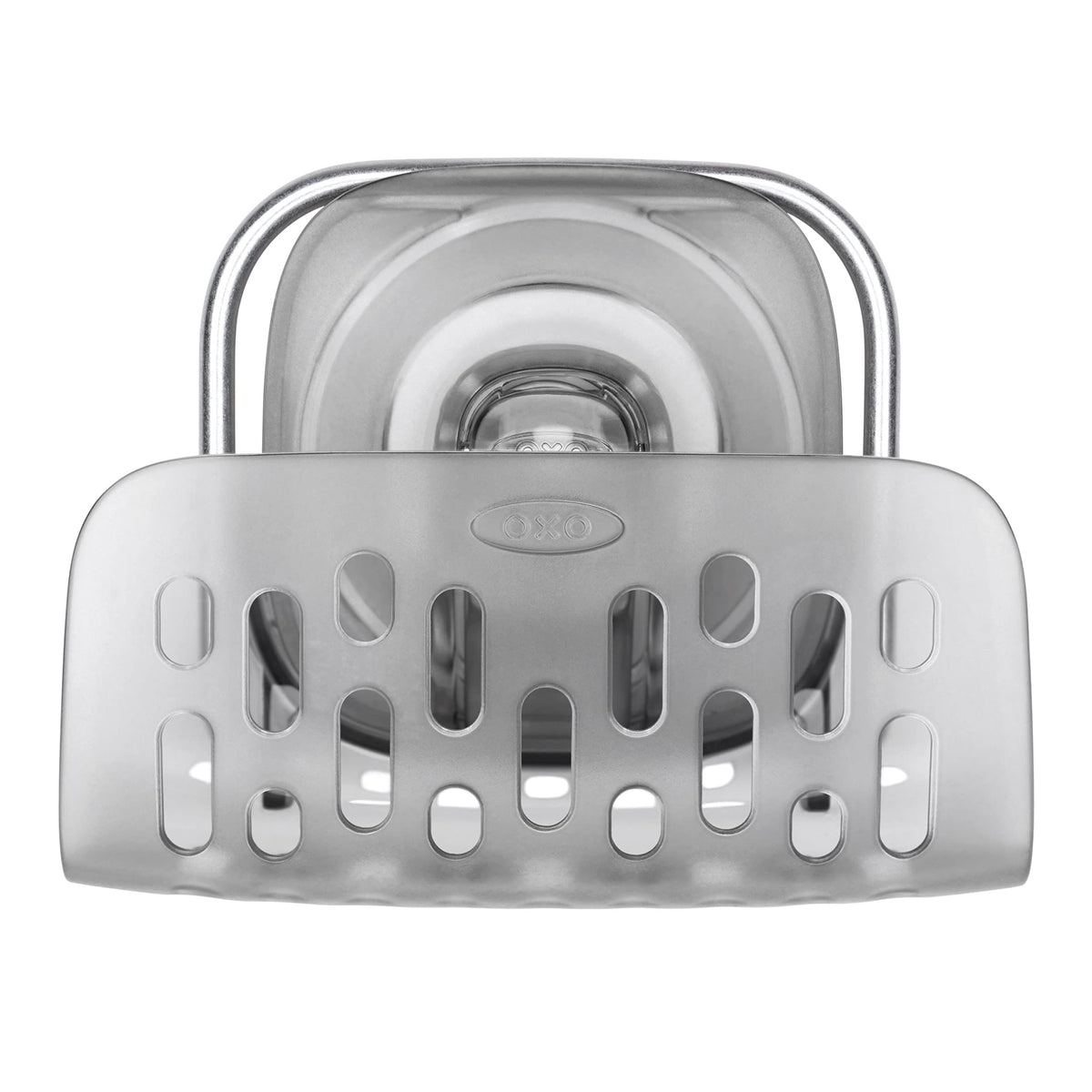 OXO Good Grips StrongHold suction base keeps sponges secure under the sink