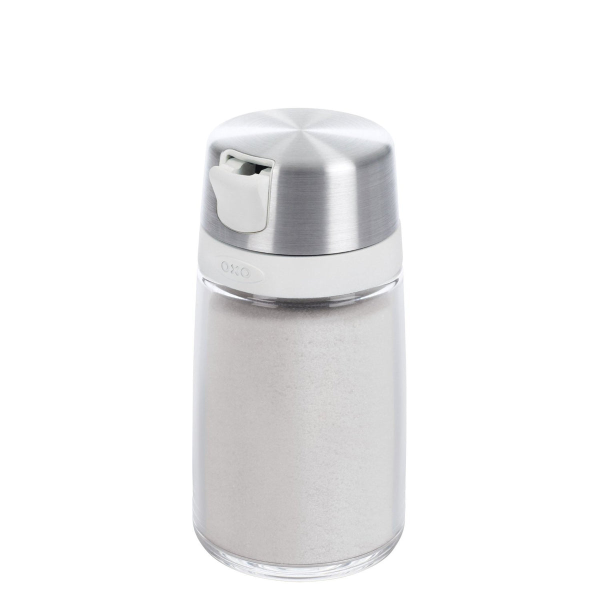 OXO Good Grips sugar dispenser with clear body for quick fill checks