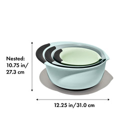 OXO Good Grips three-quart mixing bowl with non-slip base for stable mixing.