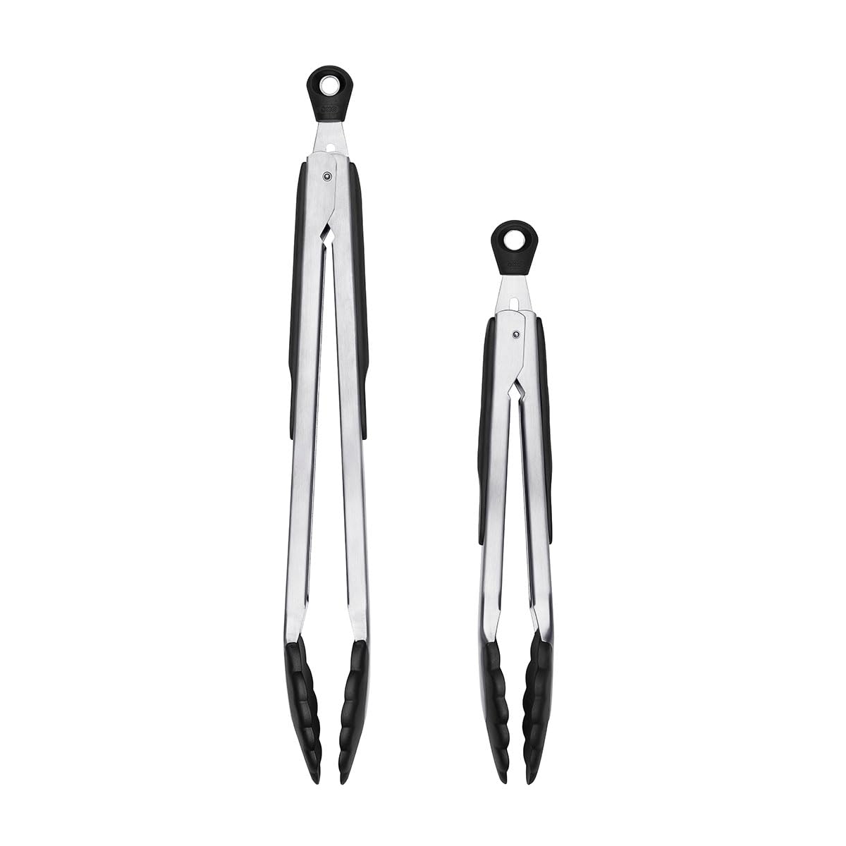 OXO Good Grips 12-inch tongs with nylon heads for versatile cooking and serving.