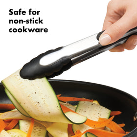 OXO Good Grips 9-inch tongs provide precise flipping and tossing on the grill.