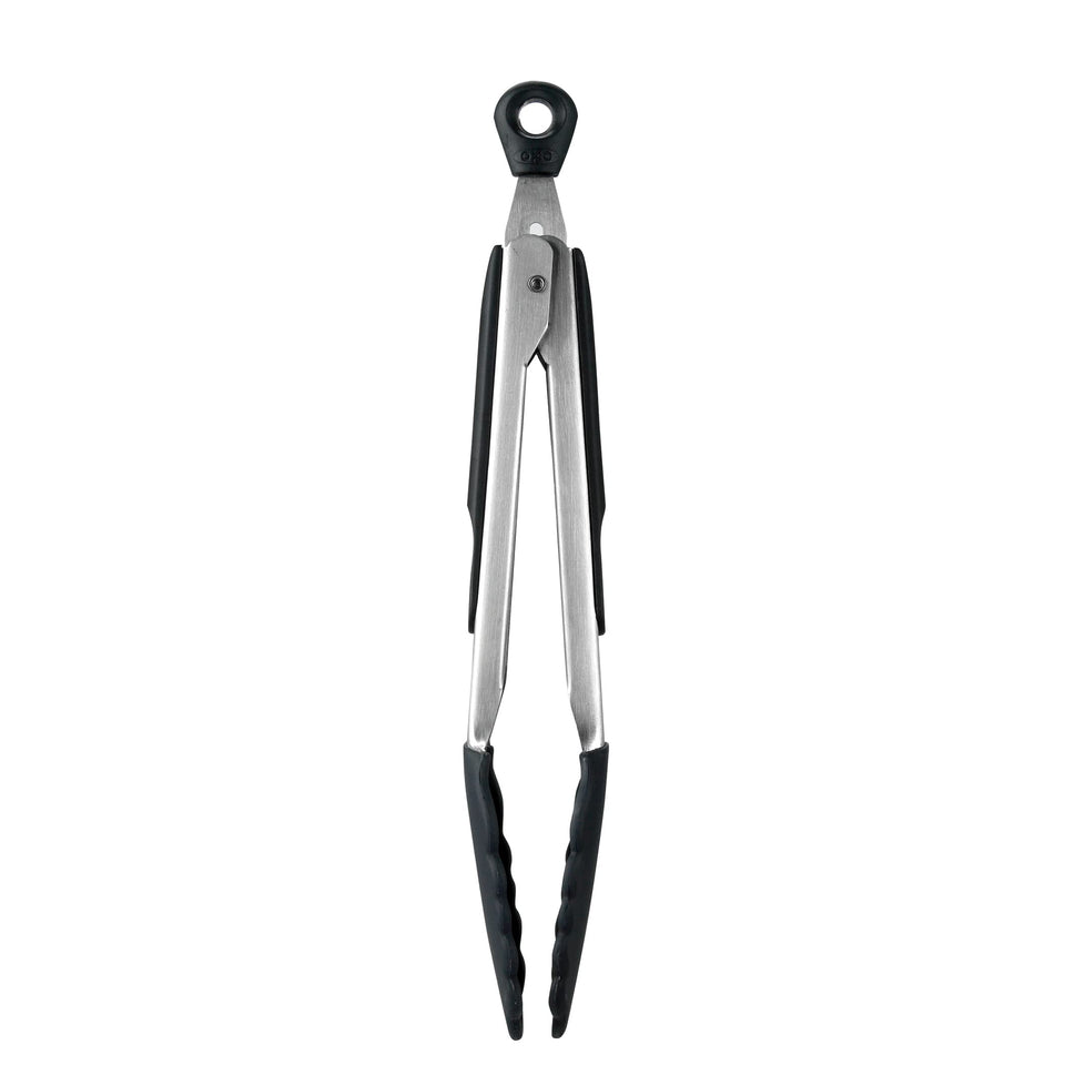 OXO Good Grips 9-inch silicone-head tongs heat resistant for high-heat cooking