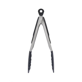 Soft non-slip handles on OXO tongs for comfortable grip