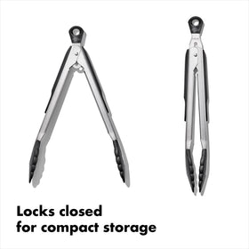 OXO Good Grips stainless steel construction with soft non-slip grips.