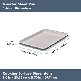 OXO Good Grips top surface markings in storm blue help select the right pan quickly.