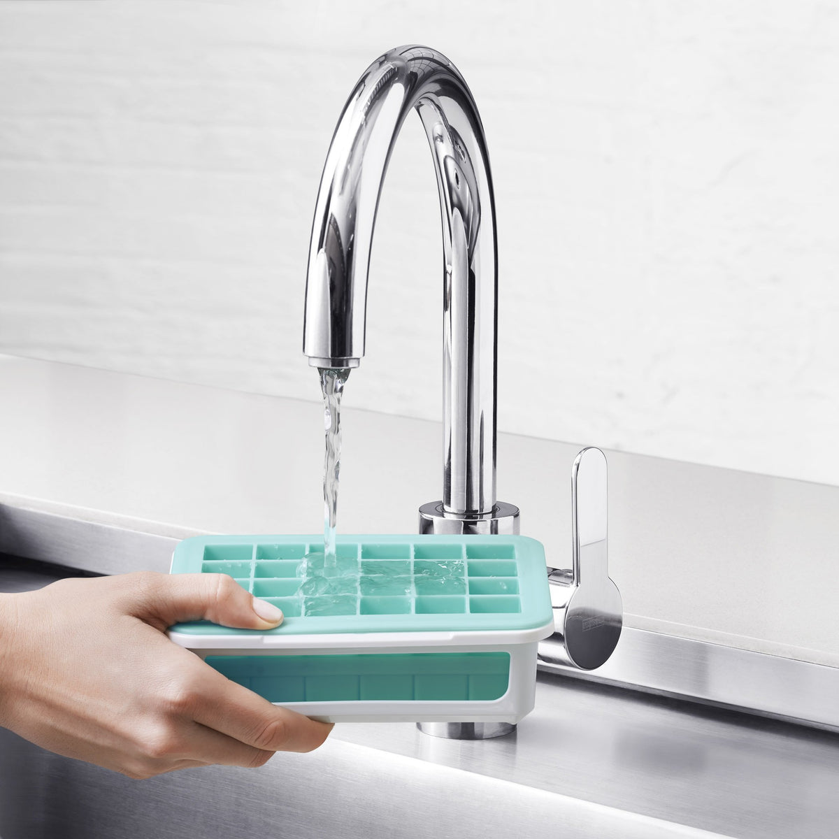 OXO Good Grips tray with lid stacked to save freezer space