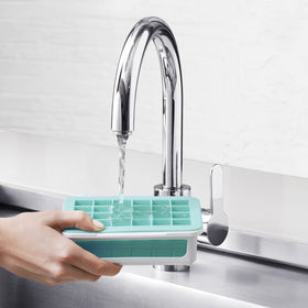 OXO Good Grips tray with lid stacked to save freezer space