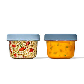 OXO Good Grips Twist and Stack 20 oz container showing compact form for meal prep