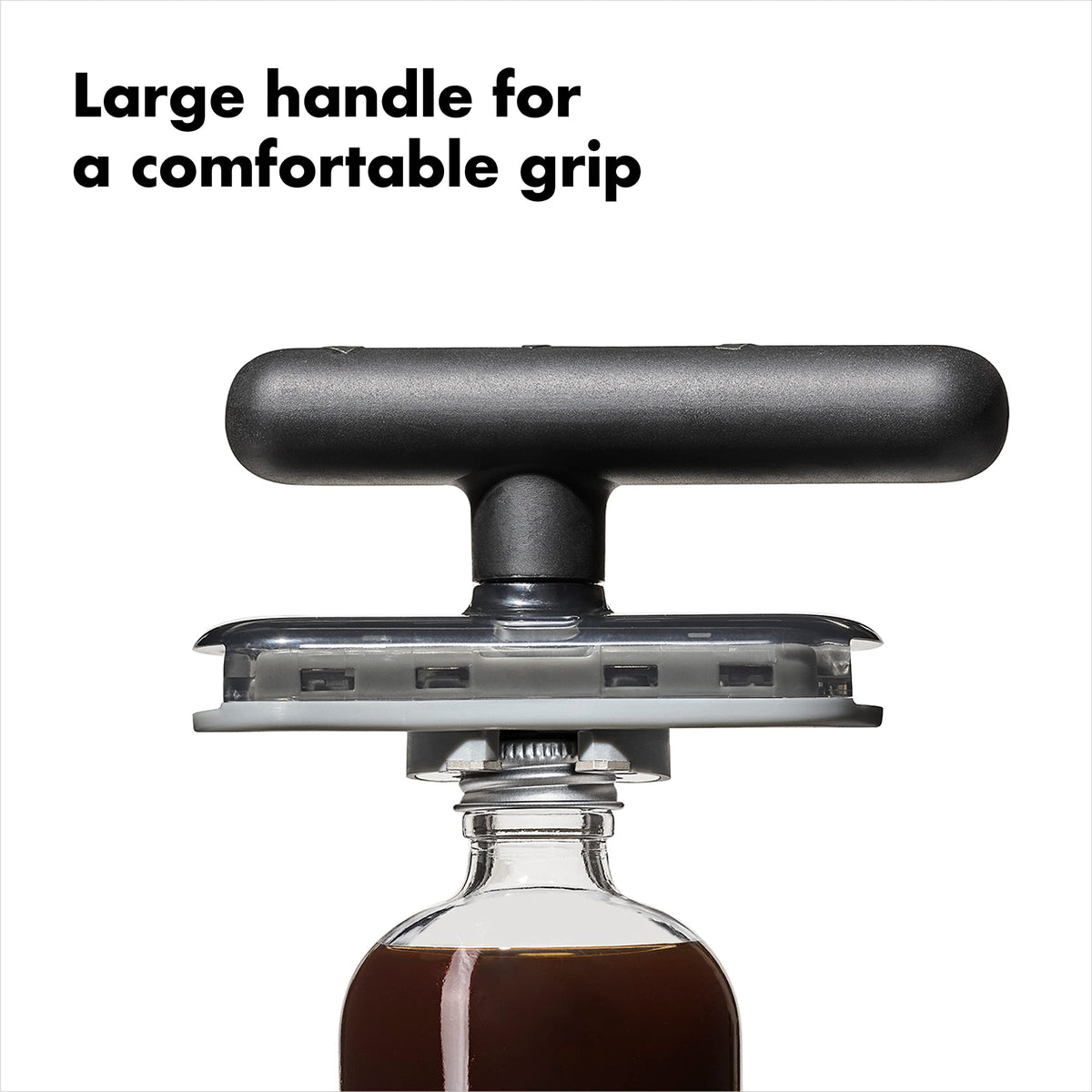 OXO Good Grips Twisting Jar Opener ready to open vanilla bottles with a secure grip.
