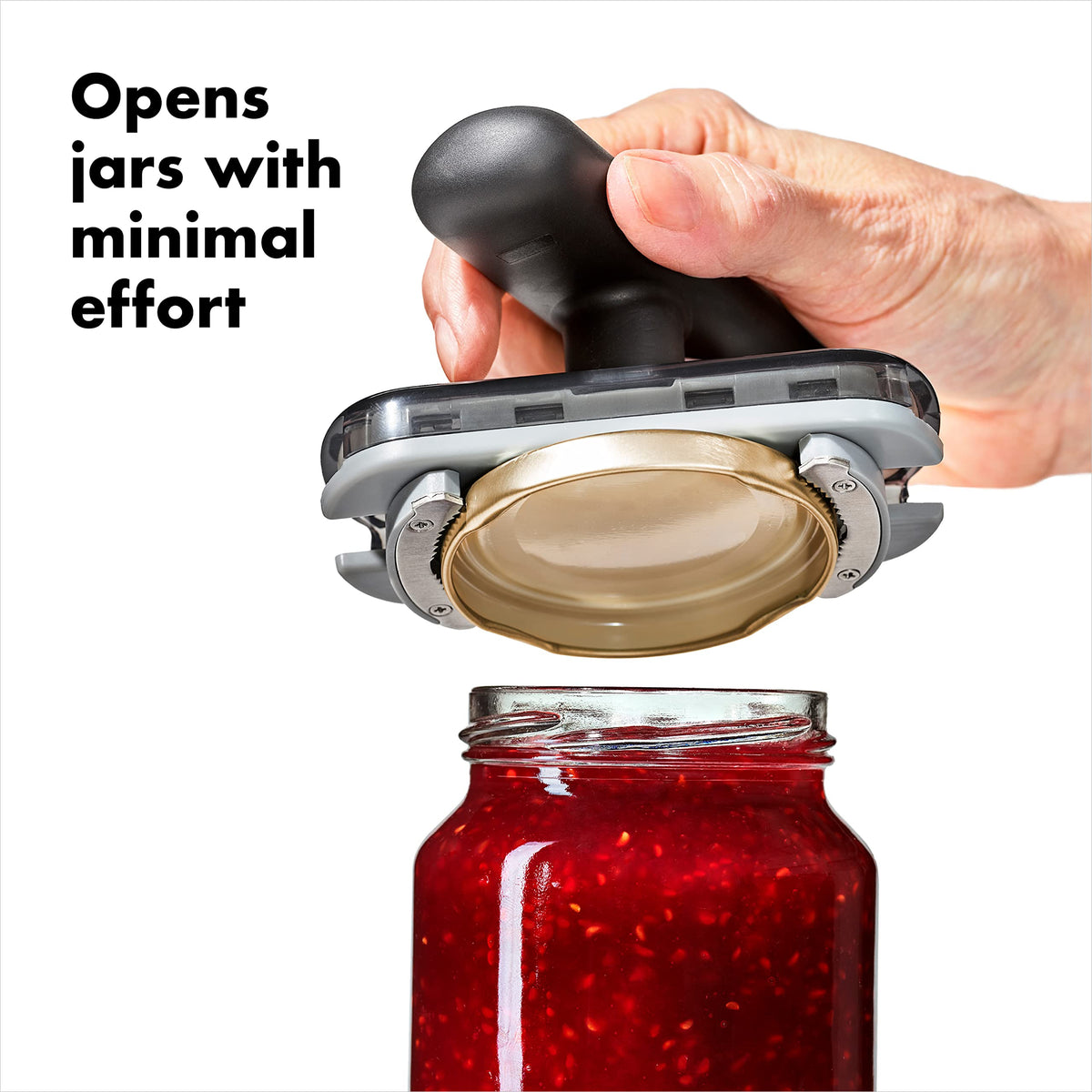 OXO Good Grips Twisting Jar Opener accommodates jars and lids of varying sizes for versatility.