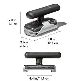 OXO Good Grips Twisting Jar Opener demonstrates the sharp teeth gripping a lid for effortless twist.