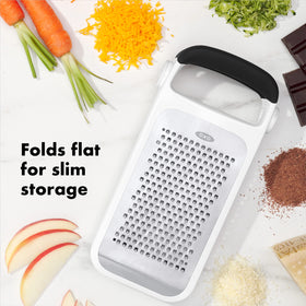 OXO Good Grips Two-Fold Etched Grater coarse surface grating hard cheese and chocolate