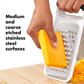 OXO Good Grips Two-Fold Etched Grater detachable surfaces enable flexible setup