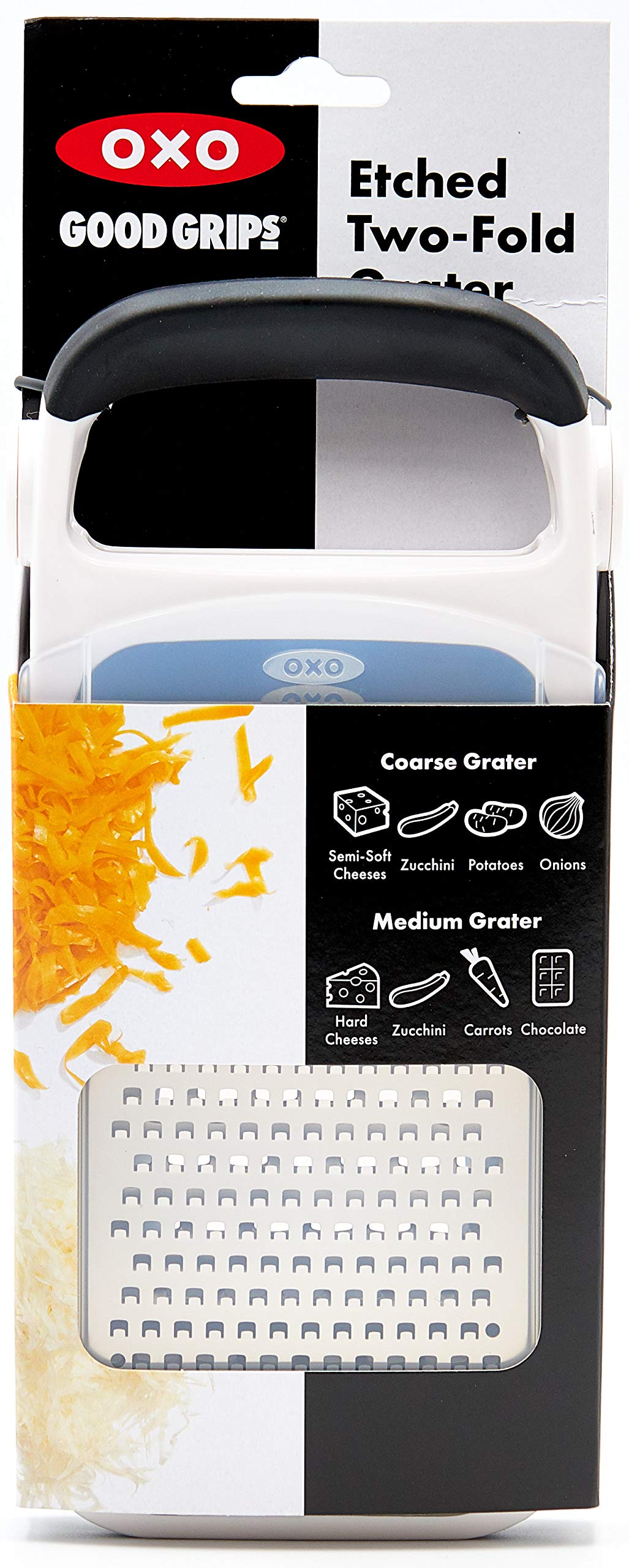 OXO Good Grips Two-Fold Etched Grater snap-on covers protect blades and hands