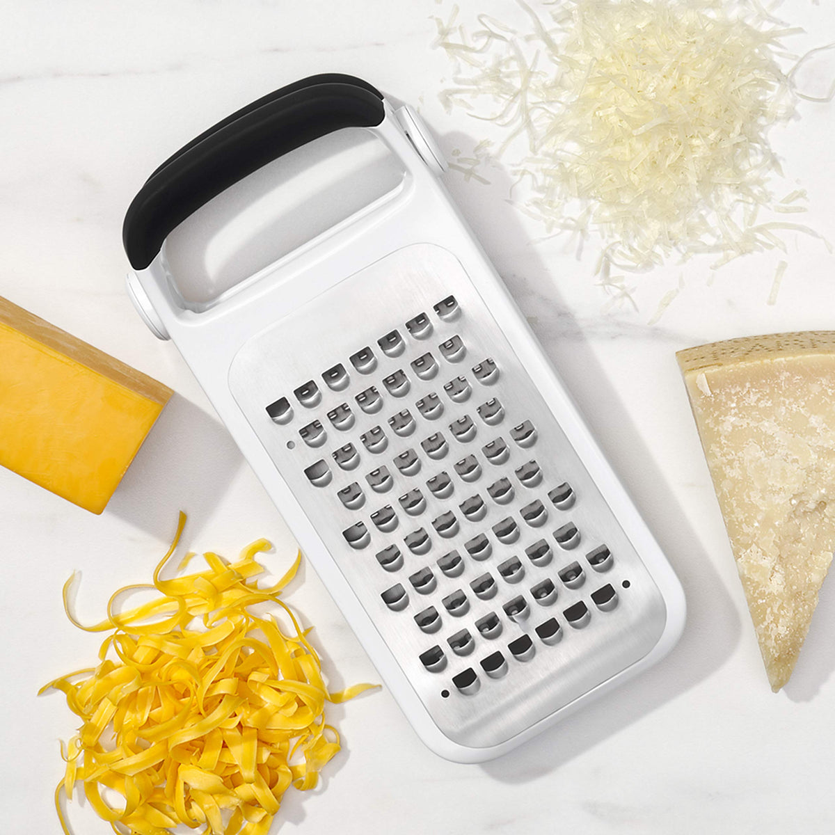 OXO Good Grips Two-Fold Etched Grater soft handle for comfortable grip
