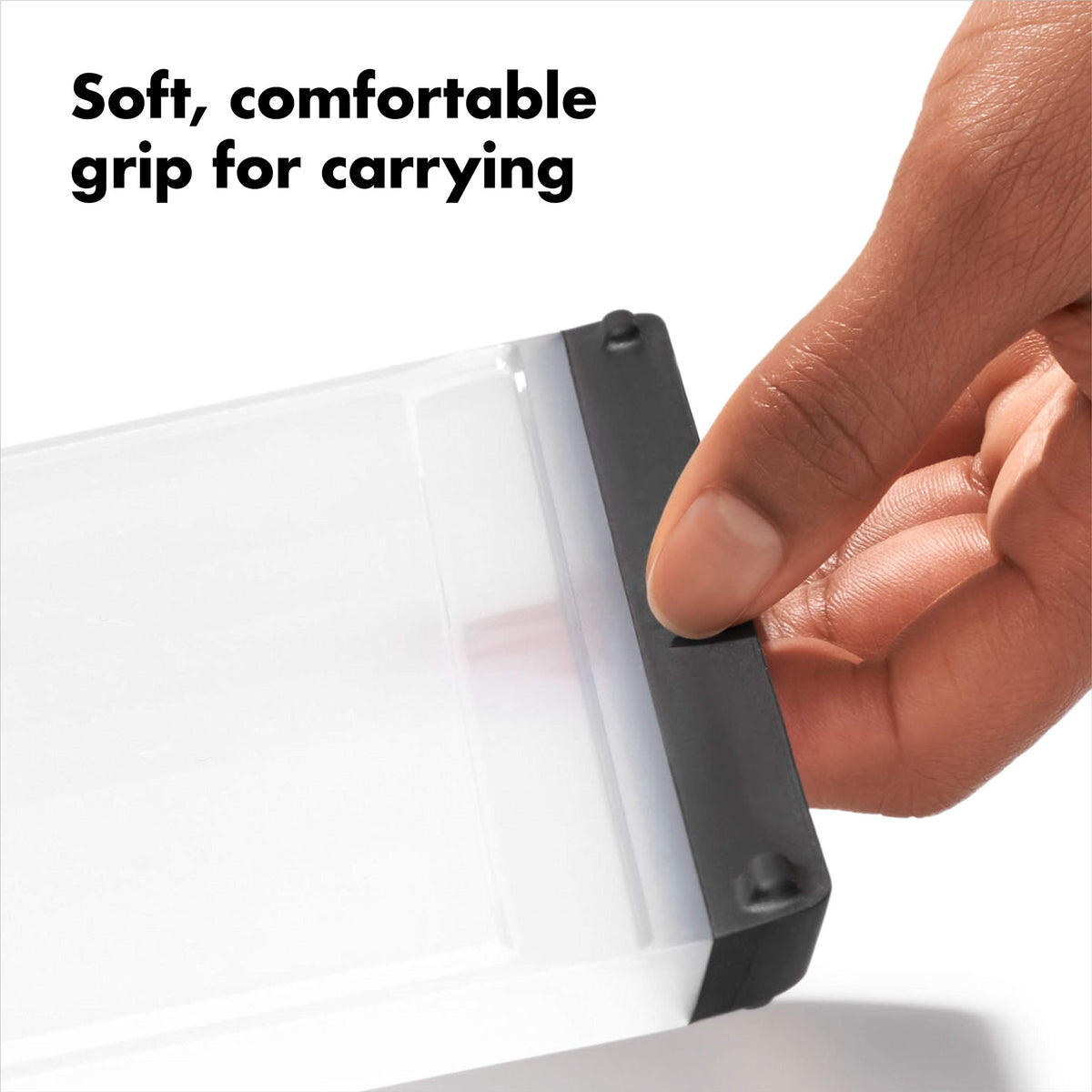 OXO Good Grips Utility Cutting Board, integrated drip-catcher reduces mess while you prep.