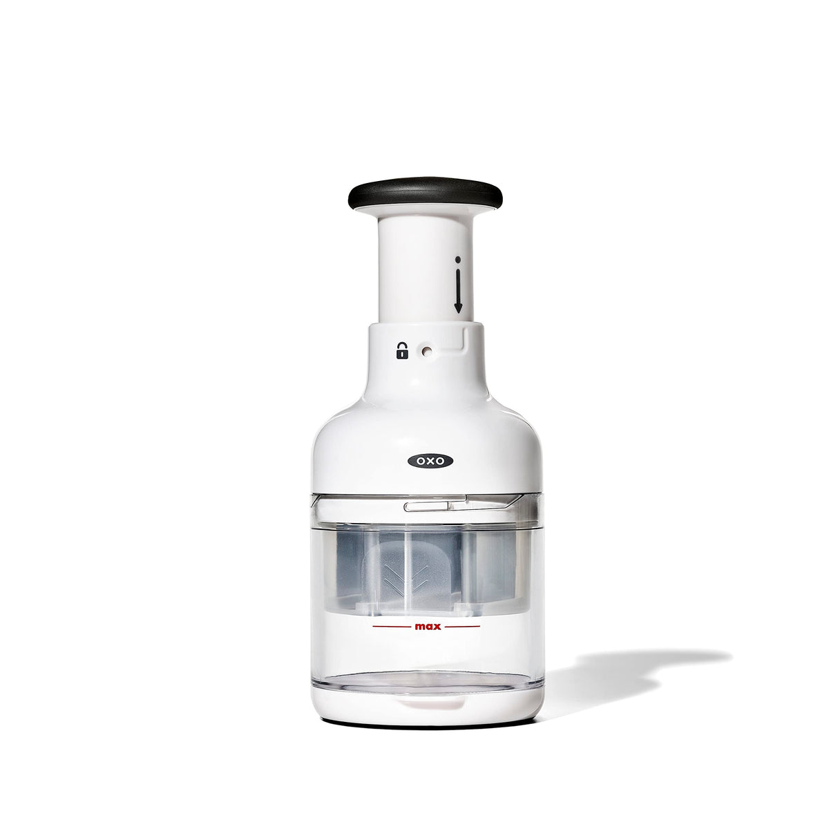 OXO Good Grips Vegetable Chopper blade cuts veggies evenly with every pump