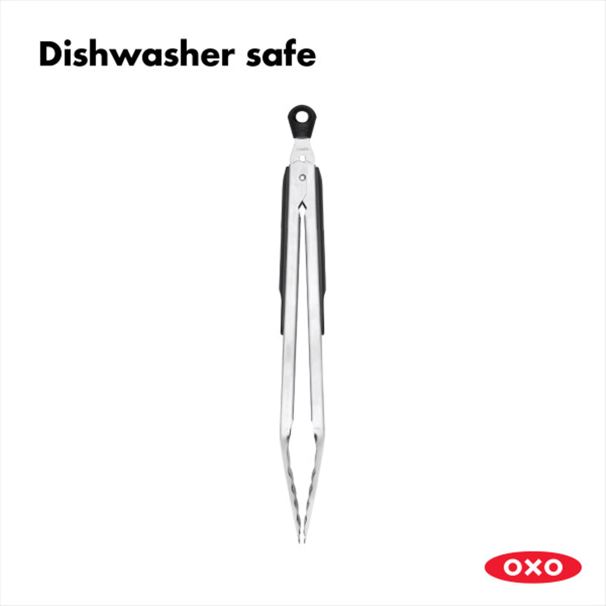 OXO Good Grips versatile kitchen tongs for turning, tossing, and serving.