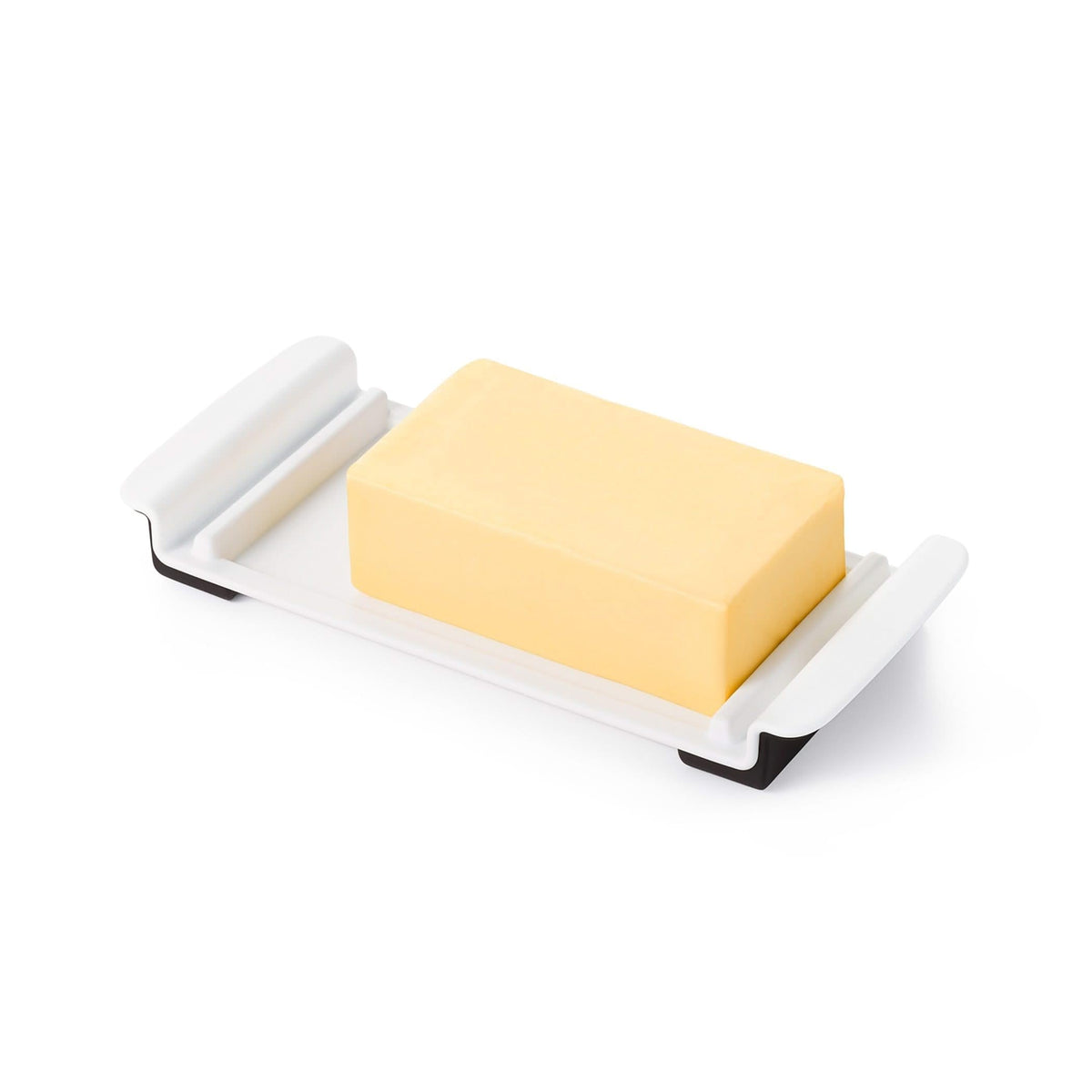 OXO Good Grips Wide Butter Dish shows non-slip feet for stable prep.