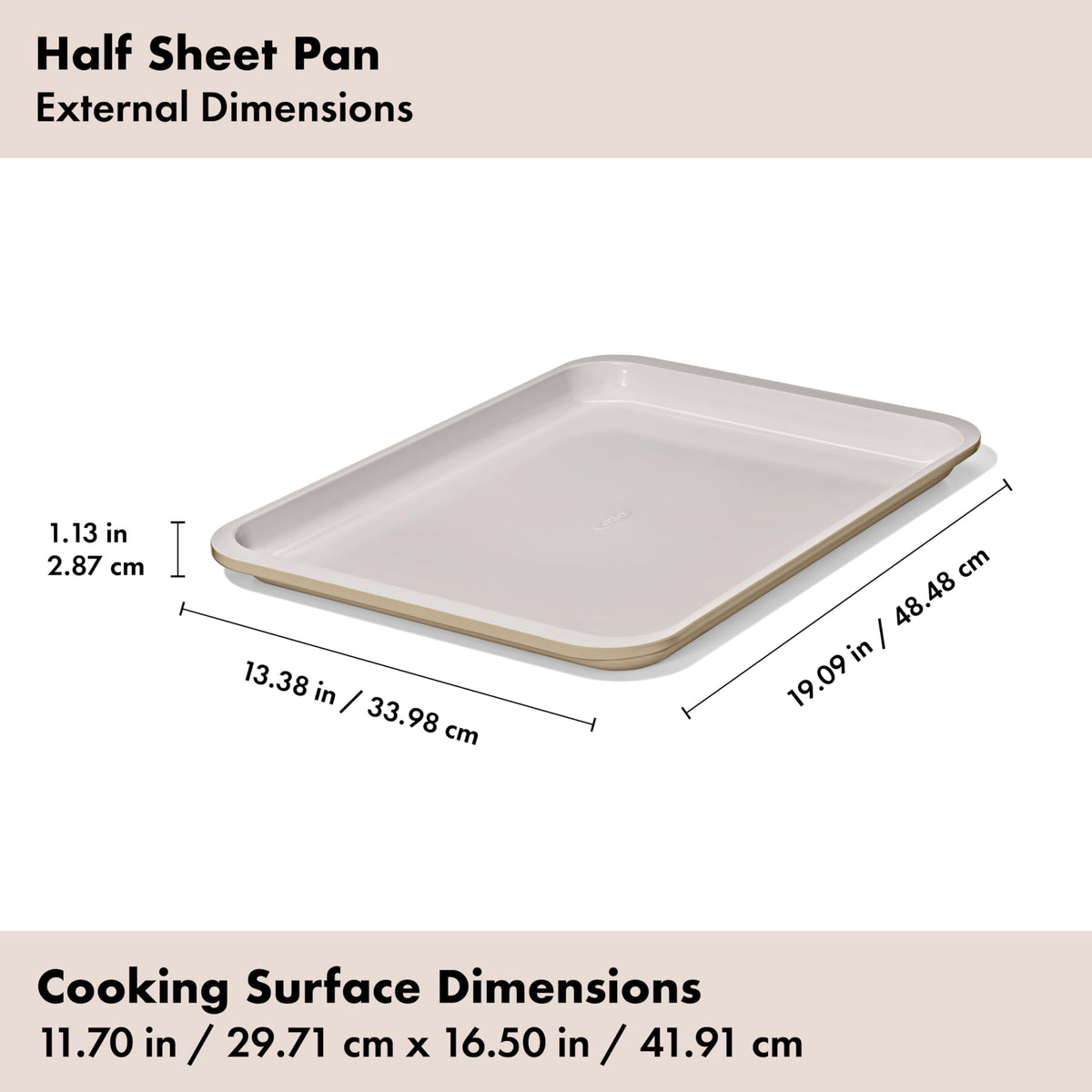 Wide rim on the OXO pan provides safer handling and transfer