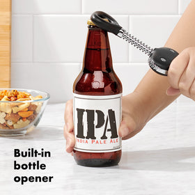 Ergonomic wings on OXO corkscrew for comfortable cork removal