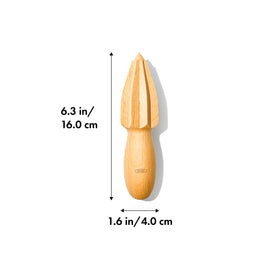 OXO Good Grips wooden citrus reamer with ergonomic handle for fast, comfortable juicing.
