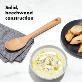 OXO Good Grips medium wooden spoon for everyday stirring.