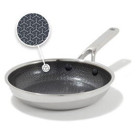 OXO Hybrid 8in fry pan with diamond nonstick for easy release during searing