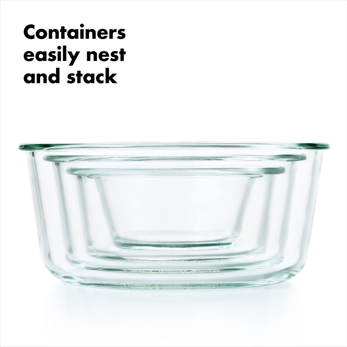 OXO interchangeable lids work between glass and plastic Smart Seal containers.