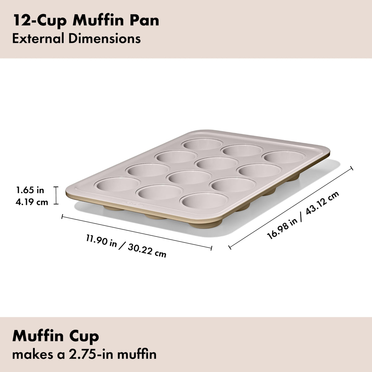 OXO Good Grips muffin pan top-markings help identify size quickly