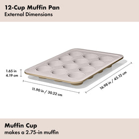 OXO Good Grips muffin pan top-markings help identify size quickly