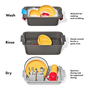 Deep bin for soaking and scrubbing gear in the OXO system
