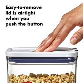 OXO POP container curved corners enable smooth dispensing