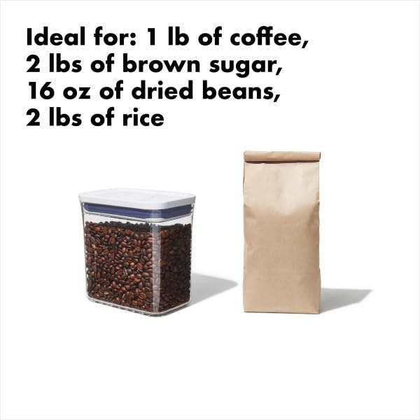 OXO POP container shows fill line for precise cereal or flour storage