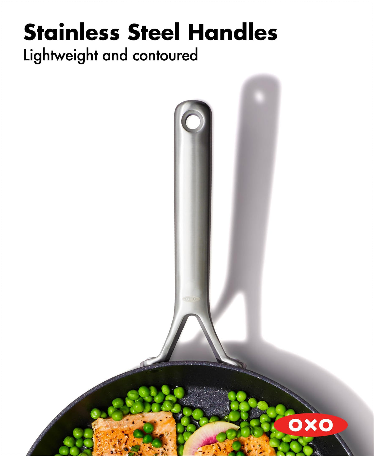 Induction-base on the OXO pan delivers reliable heat on all stovetops.