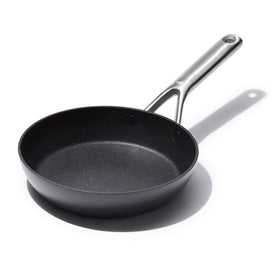 OXO Professional 8-inch frying pan with ceramic nonstick coating for easy release and cleanup.