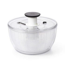 OXO Salad Spinner bowl and lid designed for quick, clean salad prep