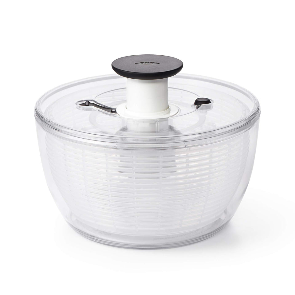 OXO Salad Spinner bowl and lid designed for quick, clean salad prep