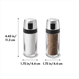 OXO shaker showing distinct hole pattern for precise seasoning control.