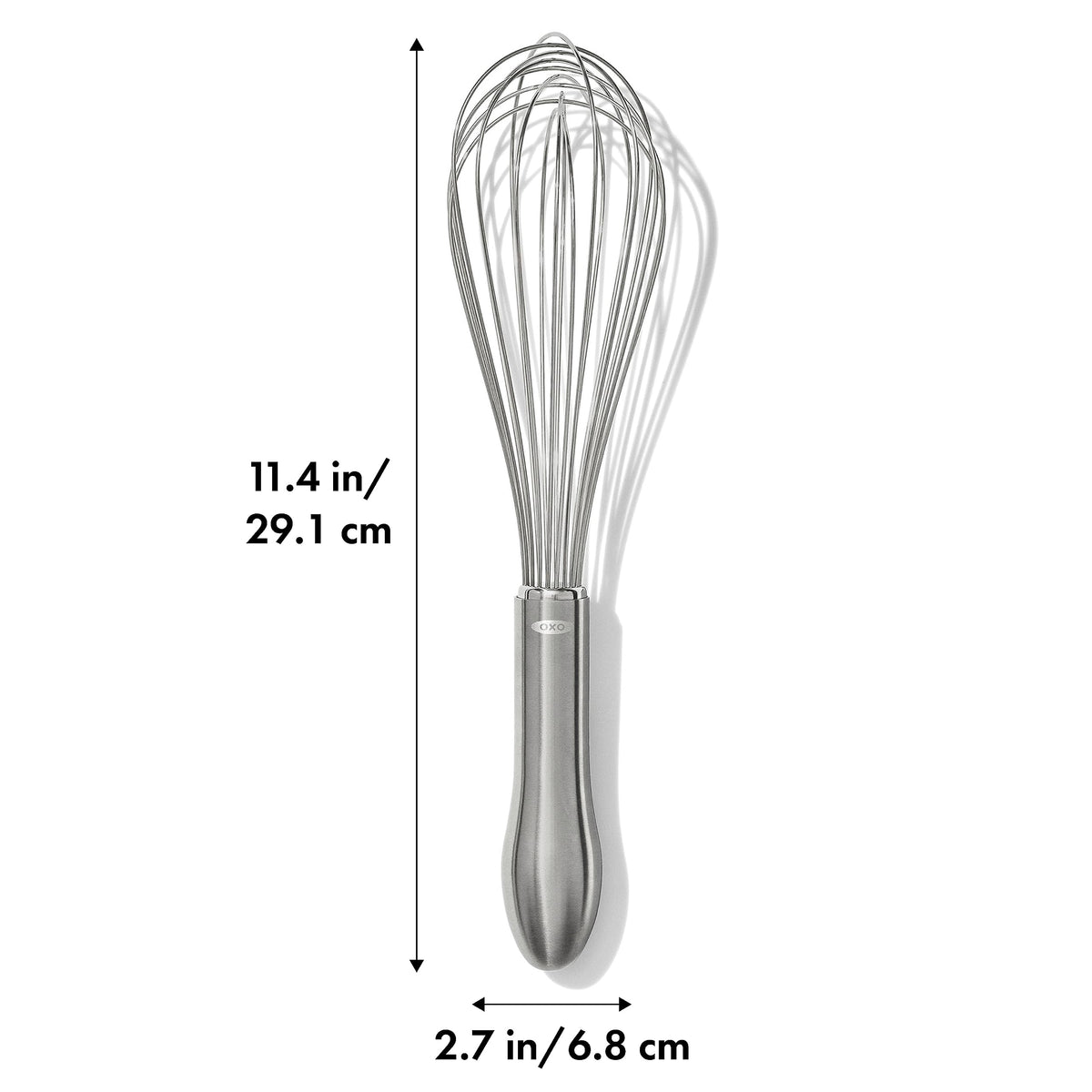 OXO Steel 11-In Whisk fatigue-free grip during long whisking sessions.
