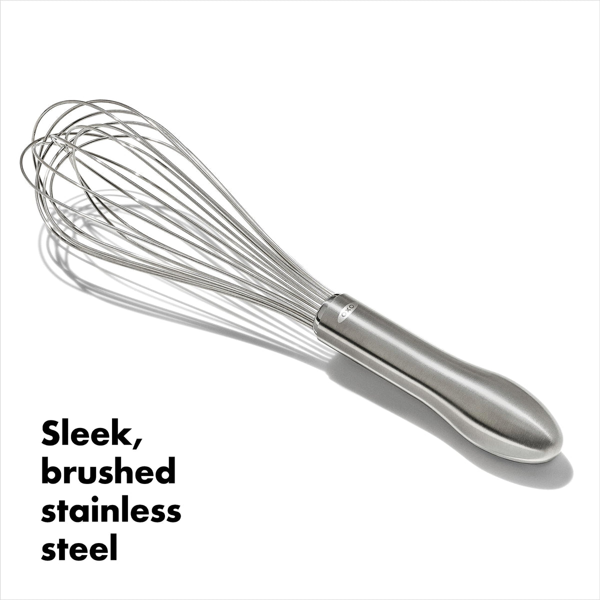 OXO Steel 11-In Whisk brushed stainless finish complements any kitchen.