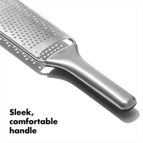 OXO Steel Grater curling chocolate curls for cake decoration