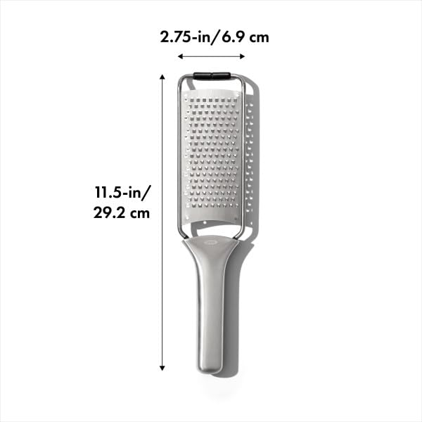 OXO Steel Grater compact design fits in a kitchen drawer