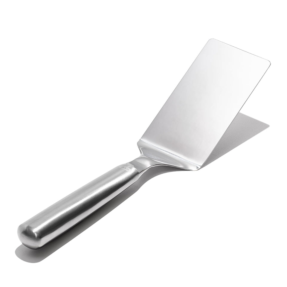 OXO Steel Lasagna Server angled head safely lifts layered dishes